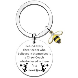 SDOFY Cheer Coach Gifts for Women Cheerleading Coach Gift Keychain Keyring Gifts for Cheer Coach Christmas Birthday Cheerleader Gift Thank You Gifts for Cheer Coach