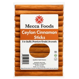 Ceylon Cinnamon Sticks – 1LB | True Cinnamon Quills (Canela en Rama) – Pure & Sweet | Non-GMO, Premium Grade, Fresh from Sri Lanka by Mecca Foods