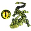 12in Flexible 3D Printed Dragon with Eyes, Articulated Fidget 3D