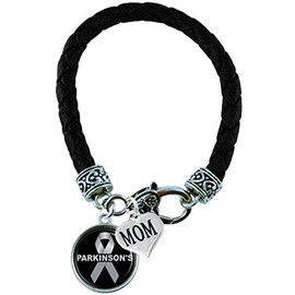 Holly Road Custom Bracelet Parkinson's Awareness Black Leather MOM OR DAD Charm ONLY Jewelry Family