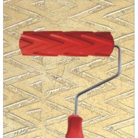 Greek Art 7" DIY Patterned Paint Roller Decorative Rubber Roller Decorative Art Roller Texture Roller with Plastic Handle (Pattern N4)