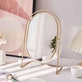 Living Gonggam Princess Antique Steel Desktop Rotating Mirror, Gold / 리빙공감 프린세스 엔틱 철제 탁상용 회전거울, 골드