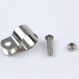10pcs 304 Stainless Steel Clamps,10mm 12 16 20 25 27 32 33 35mm Grounding U Shape Pipe Clamps Wide Pipe Clamps (12mm)
