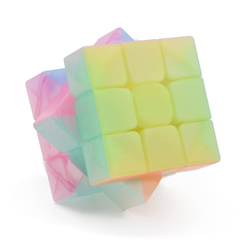 Jelly Speed Cube 3x3 Stickerless Magic Cube Puzzle Toy Colorful