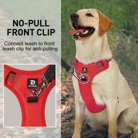 Dog Harness for Large Dogs No Pull with Handle 2 Metal Leash Clips, Adjustable Reflective Puppy Harness, Breathable Camo Oxford Padded Vest Easy Control Front Clip for Medium Large Dogs