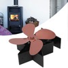 4 Blade Thermal Heat Powered Wood Stove Fan Fireplace Accessory
