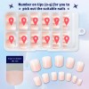 Bellelfin 240Pcs Ombre Press on Nails Short Round Gradient Fake
