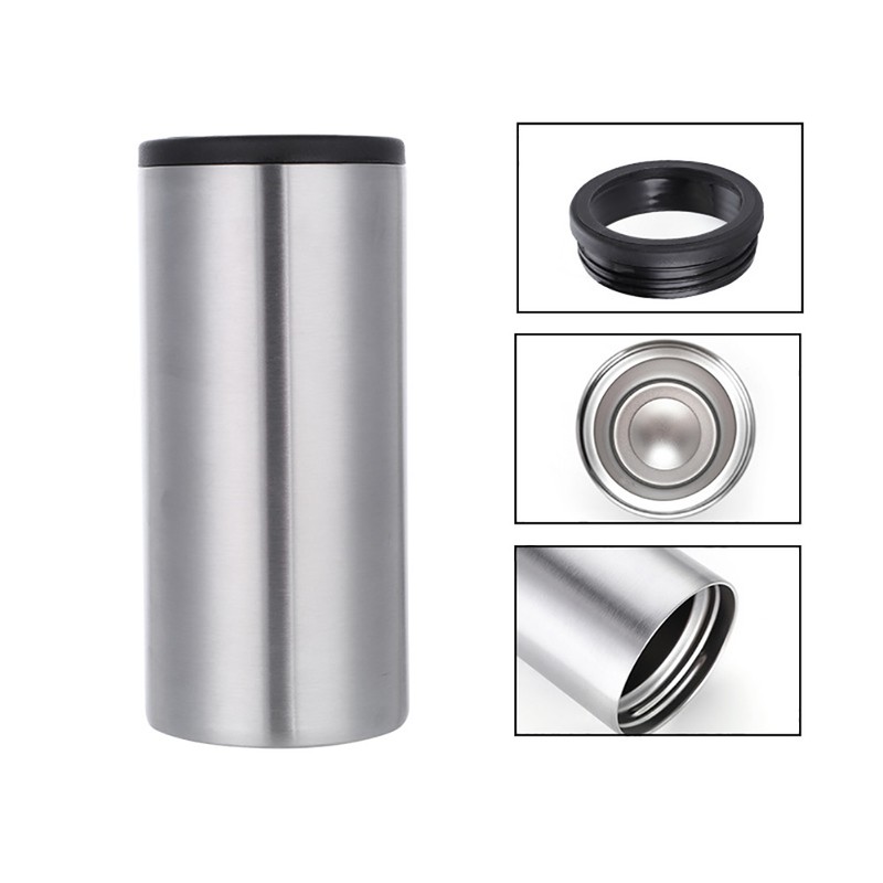 4 in 1 Insulated Can Cooler Double Walled Stainless Steel