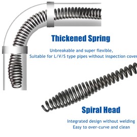 YankMooM Sewer Dredging Tool,6.6Ft/2m Drain Clog Remover Tool with Drill Connector Flexible Plumbing Snake Drain Dredging Spring for Household Kitchen Bathroom Toilet Plumber