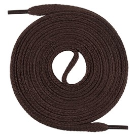 Mount Swiss© luxury shoelaces, 1 pair of flat shoelaces made of 100% cotton, tear-resistant, 7 mm wide, lengths 45–200 cm, brown, 120 cm