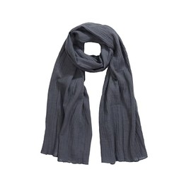 Ulla Popken Ladies Plus Size Plus Size Muslin Cotton Scarf 830039, graphite grey, Unit size