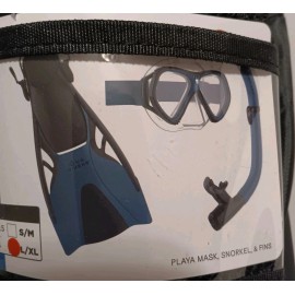 US Divers U.S. Divers Playa Adult Snorkel Set size L/XL mask, fins, snorkel and bag NEW