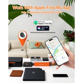 Bluetooth Key Finder Anti-Lost&GPS Tracker Tags for Keys, Phones, Lugguges, Wallet, Pets, Bikes Works with Find My(iOS) Remote Control Finder IP6/7 Waterproof Item Locator (White)