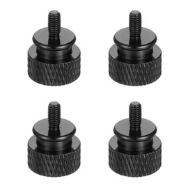 sourcing map 4Pcs M3x6 Aluminum Thumb Screws, 12x16mm(ODxH) Computer Case Thumb Screws for PC Side Panel Motherboard Mounting Screw, Black