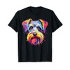 Watercolor Colorful Miniature Schnauzer Dogs T-Shirt