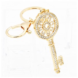 TTYY Keychain for Women Purse Charms for Handbags Beautiful Metal Rhinestone Pendant Eagle Bear Dancing girl Key and Shoe (Metal key)