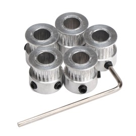 DollaTek 5PCS Aluminum GT2 Timing Belt Pulley 20 Teeth Bore 8mm Width 6mm and Wrench for RepRap 3D Printer Prusa i3