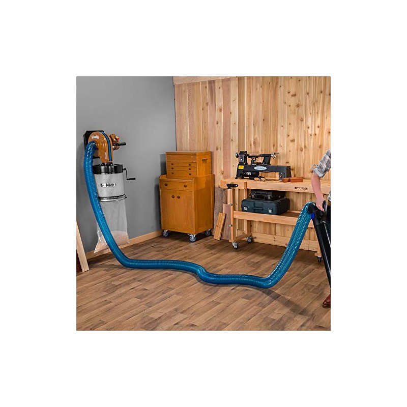 Rockler 4” Dust Collection Hose - Durable Blue Translucent Color