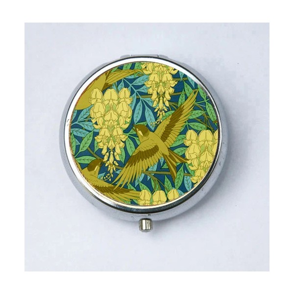 Does not apply Art Nouveau Birds and Wisteria Floral Pill