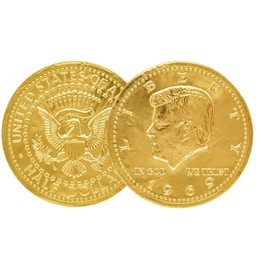 Milk Chocolate Coins - Chocolate Coins Wrapped in Gold, Chocolate Coins - Nut Free - Vault Design (1-Pound)