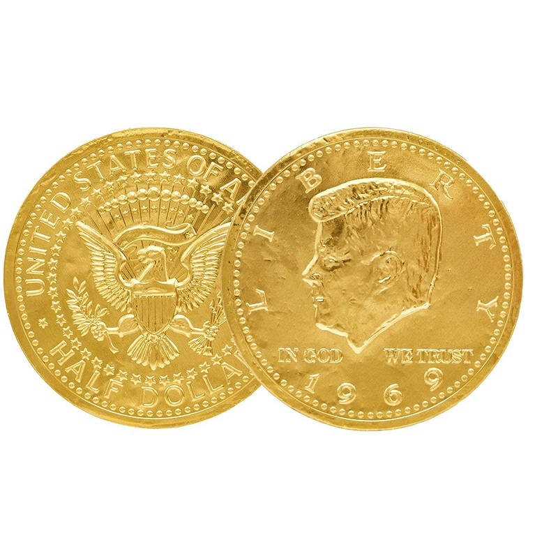 Milk Chocolate Coins - Chocolate Coins Wrapped in Gold, Chocolate