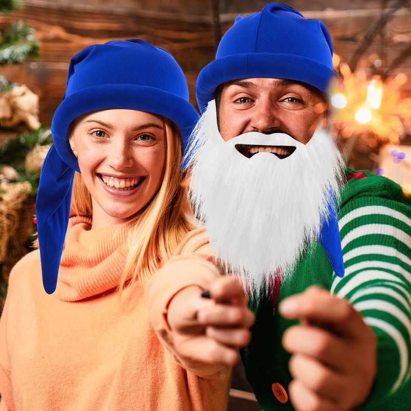 Geyoga Dwarf Hat with Beard Carnival Hat Dwarf Pointed Hat