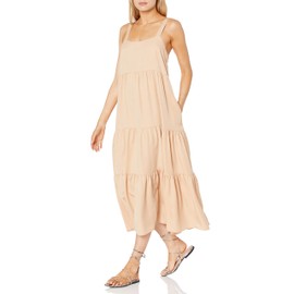 The Drop Women's Brit Tiered Ankle Maxi Tent Dress, Ginger, M