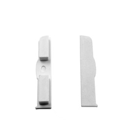 C02 LED Aluminium Skirting Board + Cover for LED Strip White End Cap Left Pack of 1