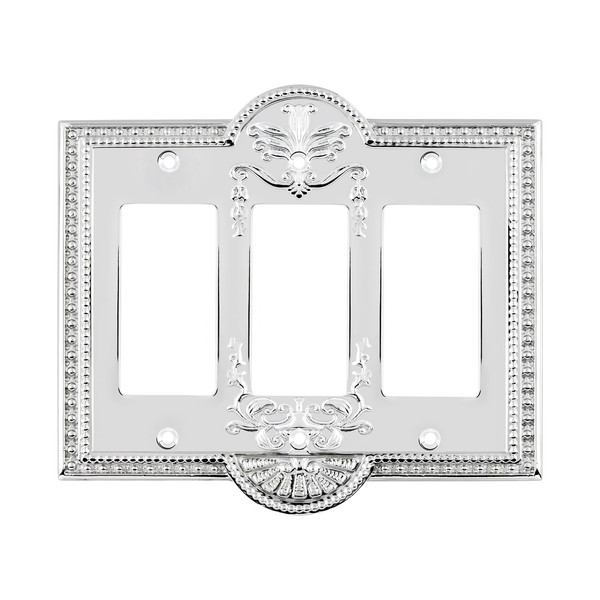 Nostalgic Warehouse 719859 Meadows Switch Plate with Triple Rocker, Bright
