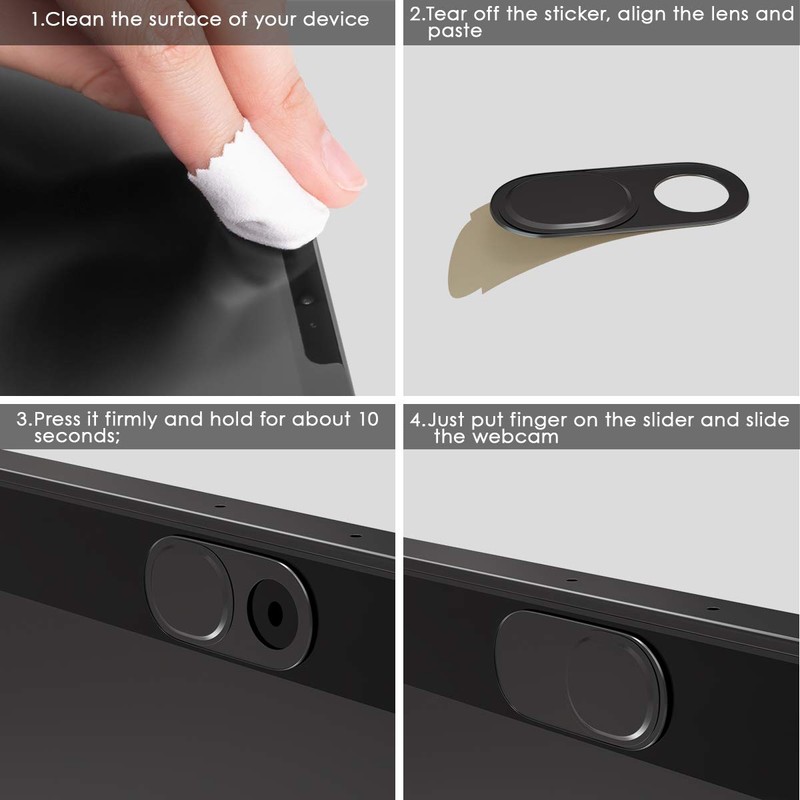 Laptop Camera Cover Slide, 0.027 Inch Ultra-Thin Metal Camera Privacy