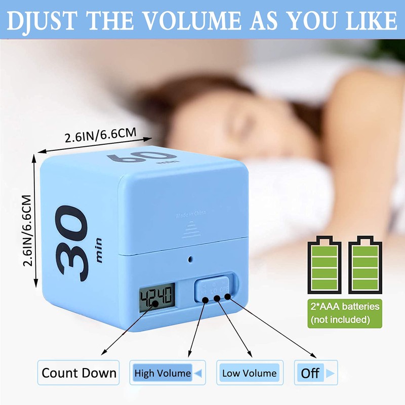 DQDEDIAN Cube Timer, Kids Timer with Gravity Sensor Flip 15