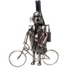 BRUBAKER Wine Bottle Holder 'Cyclist' - Table Top Metal Sculpture