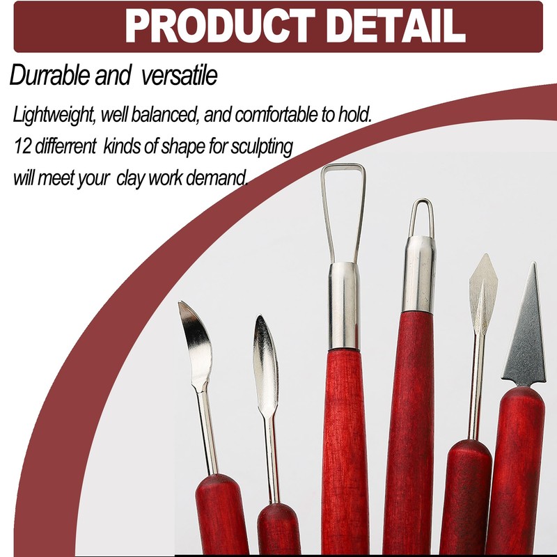 LINPHCEY 6-Piece Clay Sculpting Tools Set Perfect for Polymer Air