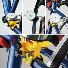 Hapihom Bicycle Wheel Rotating Stand, Centering Stand for Bicycle Wheels, Dial Gauge Set, Bicycle Rim Adjustment Tools with Dial Indicator, for 26" 27.5" 29" 700C Road Bike Mountain Bike Yellow