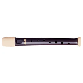Aulos C-Garklein recorder Symphony 501S, flute (baroque fingering, complete with bag and fingering chart, synthetic resin, bent windway), dark brown