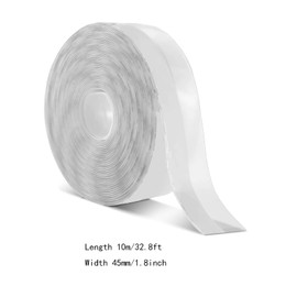 Door Weather Stripping, Door Seal Strip, Door Strip Bottom, Window Windproof Sticker, Silicone Sealing Tape for Doors, Windows, Shower, Glass Gaps (Clear, 32.8 Feet X 1.8 Inch)