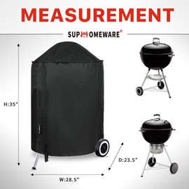 Suphomeware 22 Inch Grill Cover for Weber Kettle Charcoal, Waterproof and Heavy Duty BBQ Covers with Fade Resistant