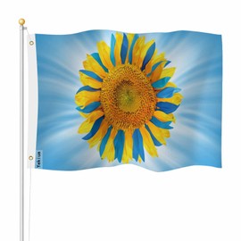 Yekiua Sunflower Flag 3X5 Ft Outdoor Ukraine Support Premium Strongest Longest Lasting Flag Vivid Color With Brass Grommets Blue