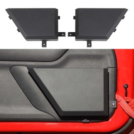 Hoolcar Front Door Storage Pockets, Side Insert Organizer Box Metal Net Pocket Replacement for 2011-2017 Jeep Wrangler JK JKU, Interior Storage Expansion Accessories, Black, 2PCs