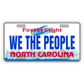 North Carolina State License Plate Sticker 4 Inch - Waterproof Vinyl Decal for Laptop Water Bottle Car Tumbler - Durable Aesthetic Long-Lasting Stickers for Adults ID44990