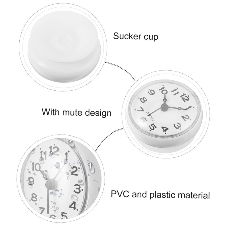 DOITOOL Silent Wall Clock Waterproof Digital Kitchen Clock for Bathroom