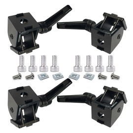 BLCCLOY 4 Sets Black 2020 Aluminum Extrusion Pivot Hinge Swivel Degree Angle Bracket with Handle for 20 Series 20/20 2040 V T Slot Extruded Aluminum Profile Hardware Connector