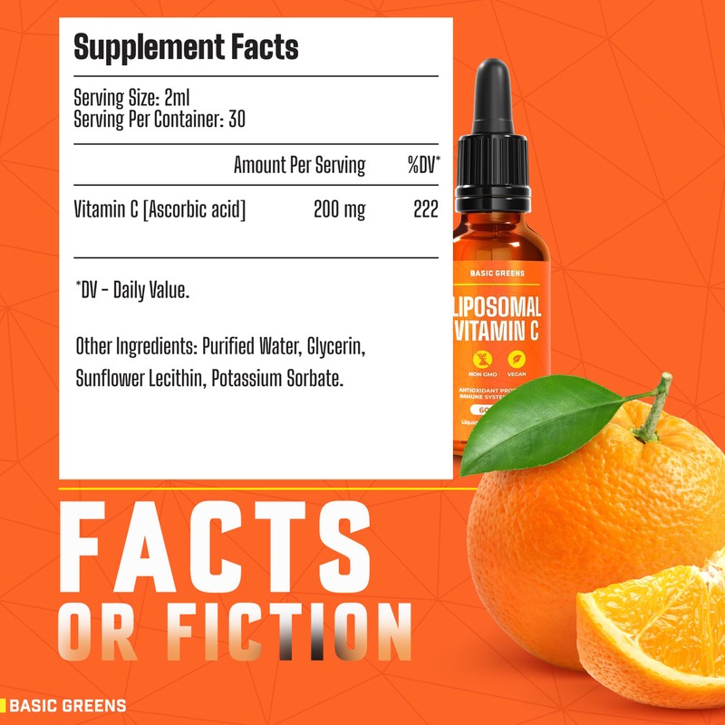 BASIC GREENS Liposomal Vitamin C Liquid 6000mg – High Absorption