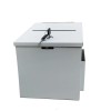 FixtureDisplays White Metal Donation Box 9X9X8 Suggestion Tithing Wedding Charity