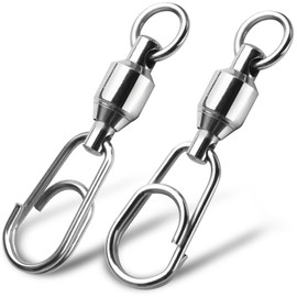 9KM DWLIFE Swivel Snaps 4# 30pcs Ball Bearings Stainless Steel High Strength Corrosion Resistant Fast Rotation Quick Change Fishing Tackle Rigging Saltwater Fishing Lures