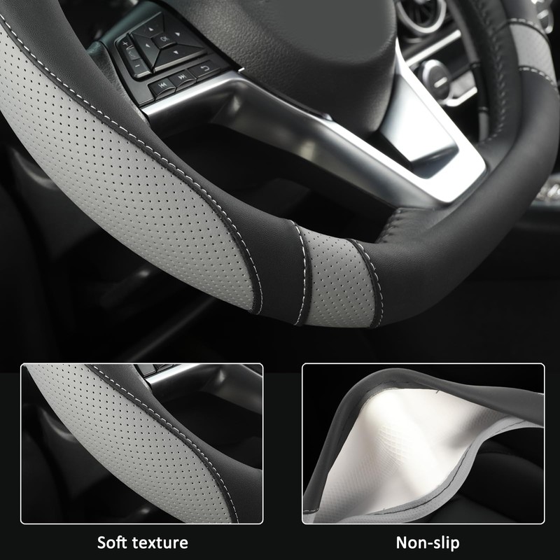 West Llama Flat Bottom Car Steering Wheel Cover for Nissan,D