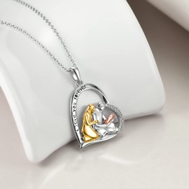 CRMAD Family Necklace for Mom Dad Sterling Silver Gifts for Wife Mother Father Day Gift