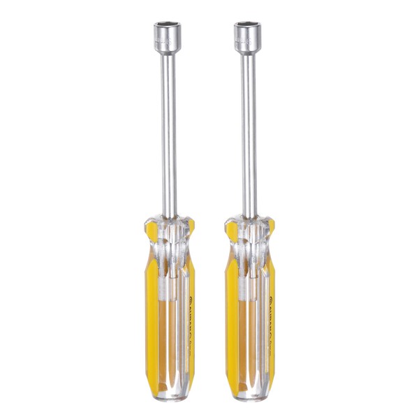 HARFINGTON 2pcs Metric Nut Driver 9mm CR-V Non-Magnetic Tip Solid