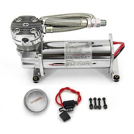 ZHSYMX 200PSI 1/4 NPT Heavy Duty Air Train Horn/Air Ride Suspension Compressor for Train/Truck/Car 12V SILVER