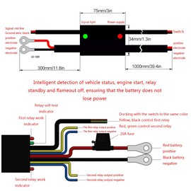 Cable Set Relay Fog Light Switch Relay, Intelligent Relay Handlebar Fog Light Switch Control for R1250GS F850GS F750GS Fog Light Switch Relay